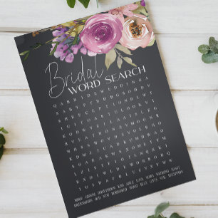 Recherche de mots jeu de Baby Shower Rose Poussiér