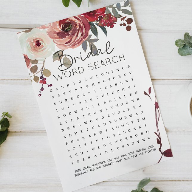 Recherche de mots jeu de douche de mariée Roses Ro (Créateur téléchargé)
