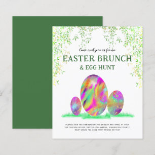 Recherche d'oeufs de Pâques Brunch aquarelle budge