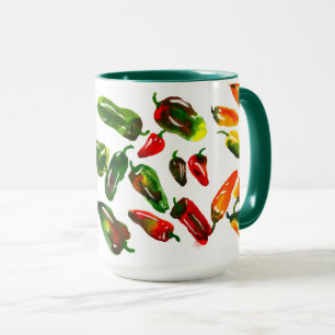 Récolte Abondante de Poivrons Mug en Aquarelle
