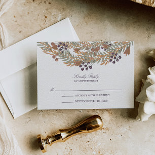 Récolte Berry Wreath Wedding Réponse RSVP