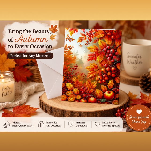 Récolte d'Automne Feuilles & Baies Invitation | Él (Créateur téléchargé)