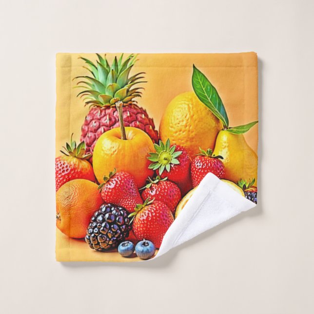 Récolte de fruits frais et abondants : design vibr (Gant de toilette)