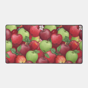 Récolte de pommes rouges et vertes à l'aquarelle