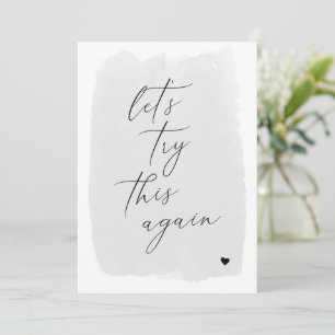 Recommençons la calligraphie grise Nouvelle carte 