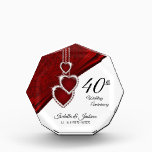 Récompense 40e anniversaire du Mariage de Ruby Conception<br><div class="desc">🥇 UN DESIGN ARTISTIQUE ORIGINAL DE DROITS D'AUTEUR par Donna Siegrist SEULEMENT DISPONIBLE SUR ZAZZLE!. 40ème anniversaire du Mariage Ruby Keepsaké Design. Cette conception fonctionne bien avec d'autres événements comme un anniversaire, des années de service, etc... juste en changeant le texte. ⭐ Ce Produit est 100% Personnalisable. Les graphiques et/ou...</div>