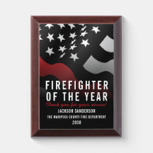 Firefighter of the Year Red Line Flag Employee