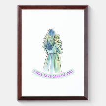 Serene Mère & Enfant Aquarelle Embrace T-shirt