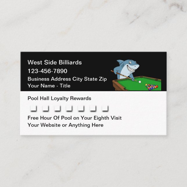 Récompenses de fidélité pour clients de billard am (Devant)