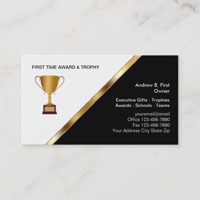 Récompenses et cartes de visite de trophée (Devant)