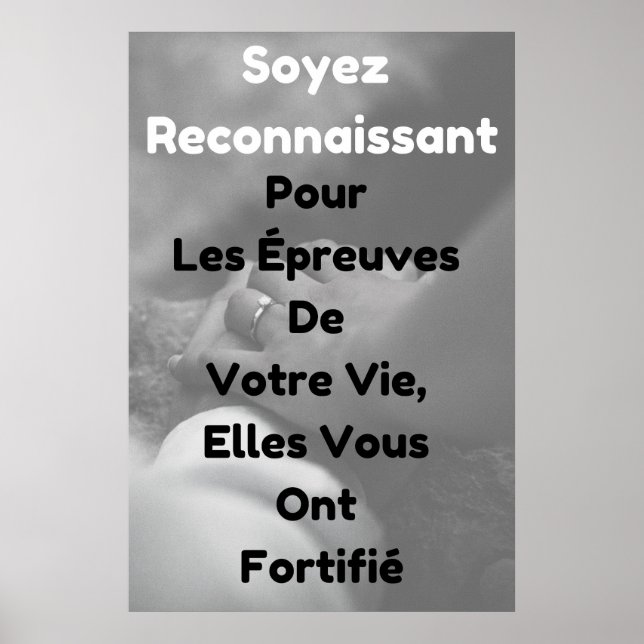 "Reconnaissance" Affiche Citation Poster positif (Devant)