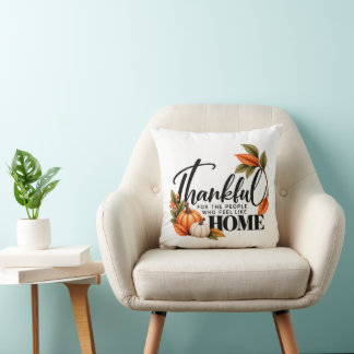 Reconnaissant pour la maison – Coussin de Thanksgi