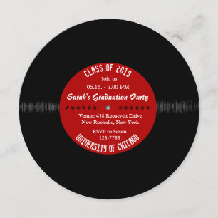 Record de vinyle rétro  Invitation de diplômes chi