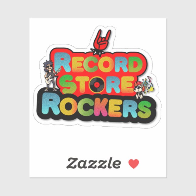 Record Store Rockers Logo Sticker (Feuille)