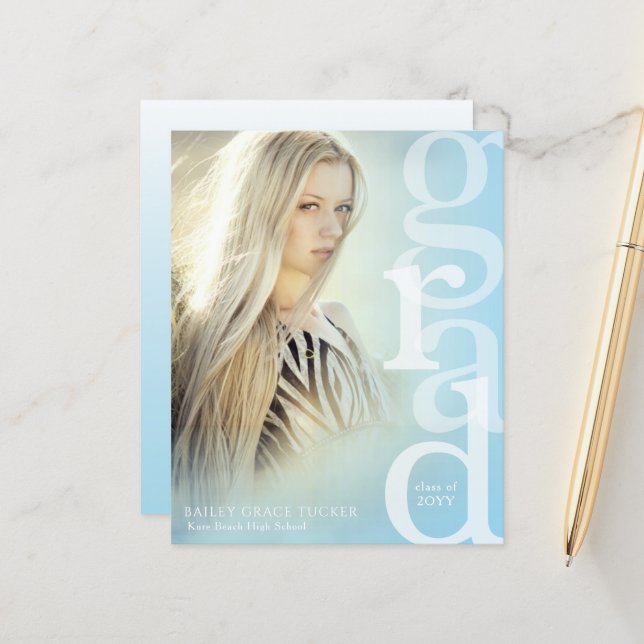 Recouvrement de la grille Budget Bleu Faire-part d (Devant/Arrière en situation)