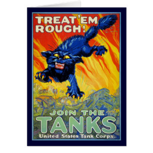 Recrutement Militaire Vintage avec un Chat Sauvage