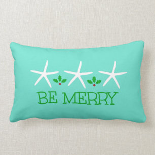 Rectangle 3 étoiles de mer soient coussin de Joyeux Noël