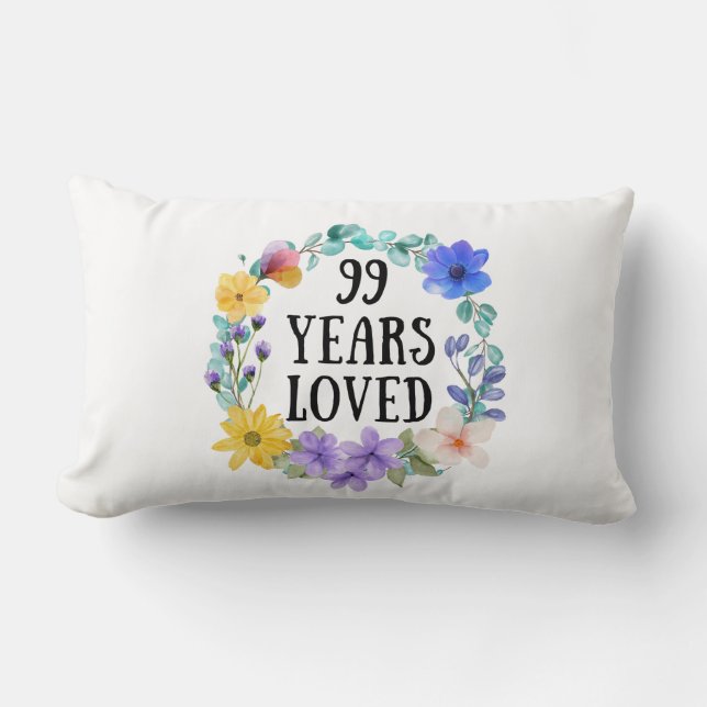 Rectangle 99 ans grand-mère aimée cadeau 99 Coussin d'annive (Recto)