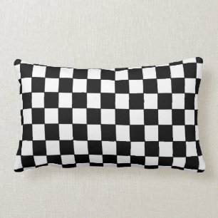Rectangle À damiers noir blanc - Coussin