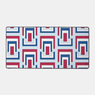 Rectangle Abstrait en Rouge, Blanc et Bleu