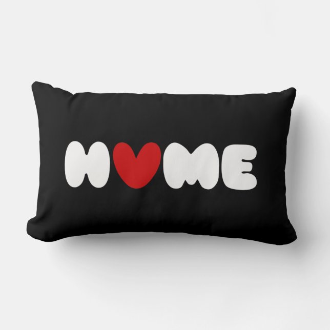 Rectangle Accueil Est Où Le Coeur Est Lumbar Coussin (Recto)