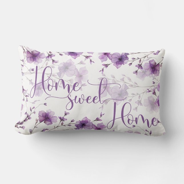 Rectangle Accueil Sweet Home Coussin à lancer floral - Doubl (Recto)