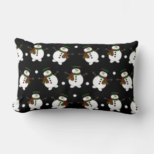 Rectangle Adorable Coussin Black Snowman