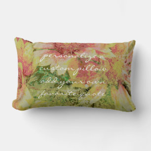 Rectangle ajouter une citation coussin de shabby chic fleurs