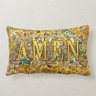Rectangle AMEN coussin lombaire floral décoratif