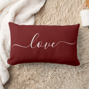 Rectangle AMOUR   Coussin Lombaire Réversible Rouge et Blanc