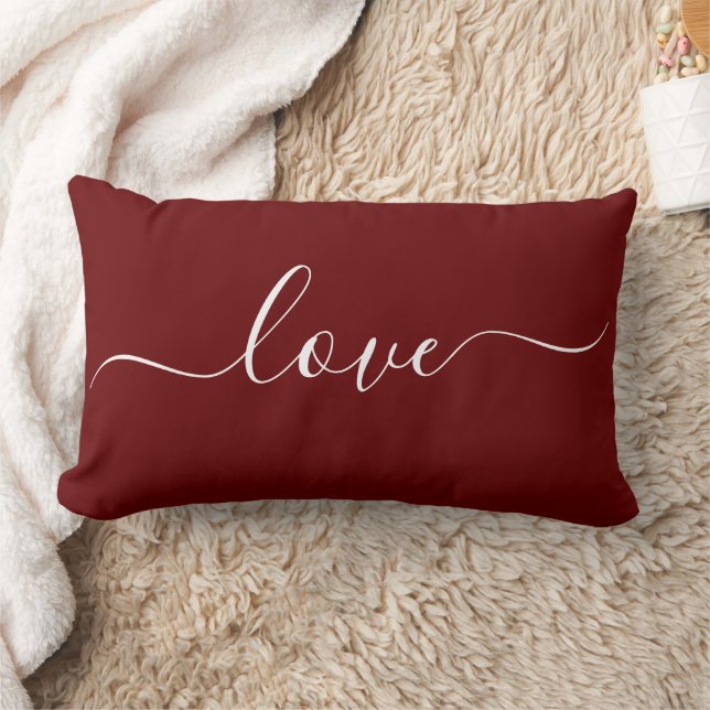 Rectangle AMOUR | Coussin Lombaire Réversible Rouge et Blanc (Couverture)