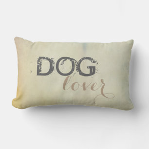 Rectangle amoureux des chiens texte coussin shabby design ch