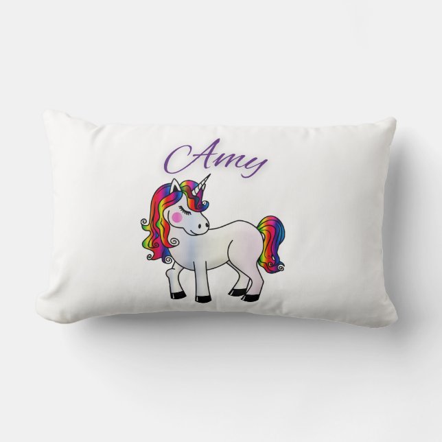 Rectangle "Amy" Nom personnalisé Lumbar Coussin (Recto)
