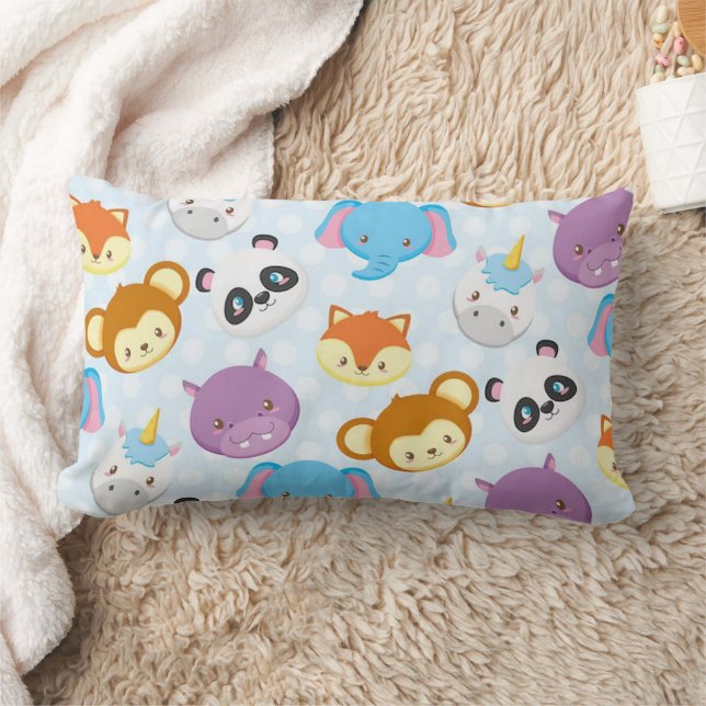 Rectangle Animal Friends Lumbar Coussin 13" x 21" (Couverture)