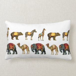 Rectangle Animaux de cirque vintages sur le coussin de