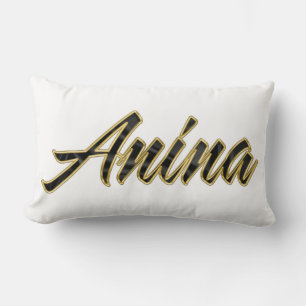 Rectangle Anina noir or Lettre Coussin Deco