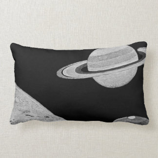 Rectangle Anneaux de Saturn/de coussin lombaire noir et