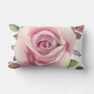 Rectangle Aquarelle rose rose Coussin d'impression
