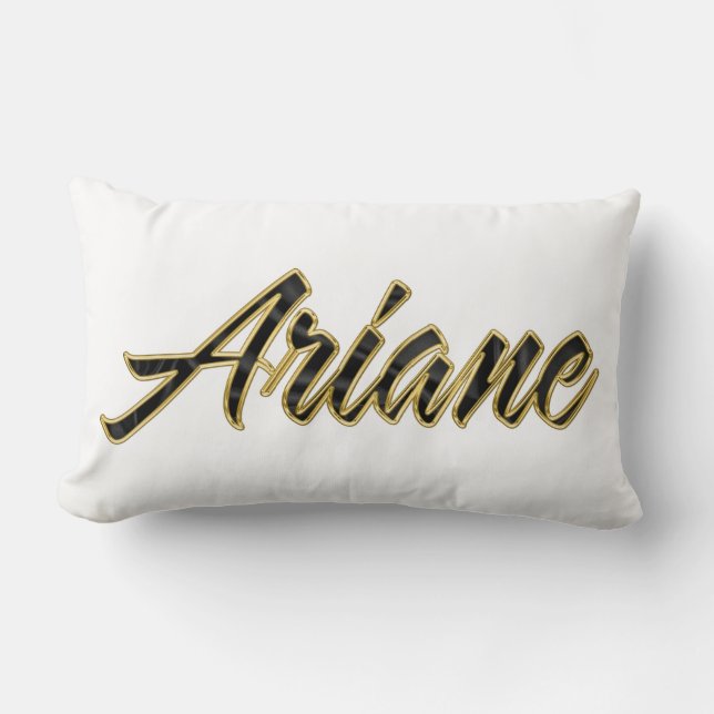 Rectangle Ariane noir or Lettre Coussin Déco (Recto)
