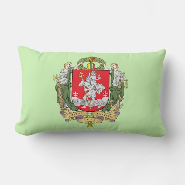 Rectangle Armoiries de Vilnius, Lituanie Lumbar Coussin (Recto)
