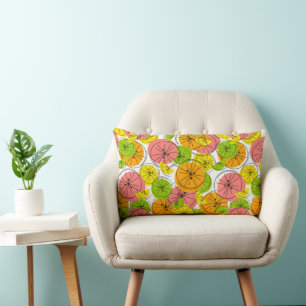 Rectangle Arrière jaune agrumes Coussin Lumbar