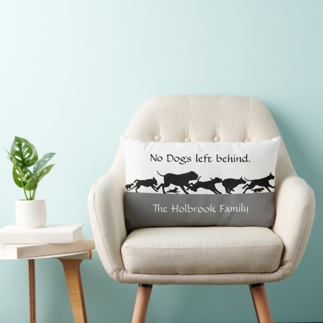Rectangle Aucun chien laissé derrière Lumbar Coussin (Chaise)