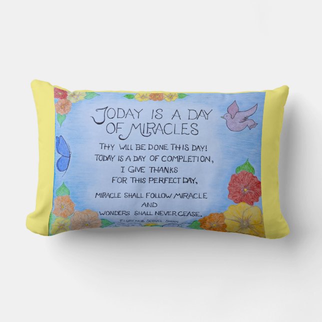 Rectangle Aujourd'hui est un jour de miracles - Coussin (Jau (Recto)