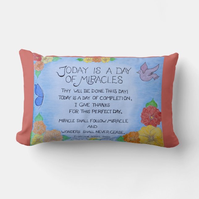 Rectangle Aujourd'hui est un jour de miracles - Coussin (Rou (Recto)