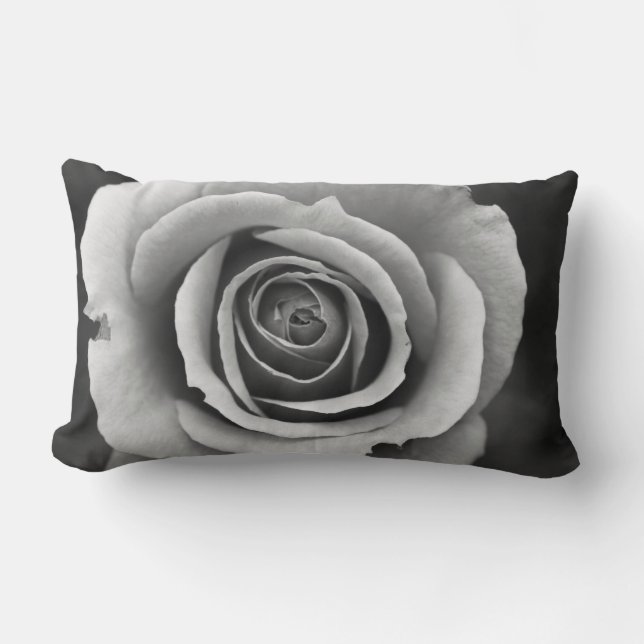 Rectangle B&W Floral Coussin (Recto)