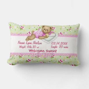 Rectangle Baby Girl Teddy Bear Coussin 2