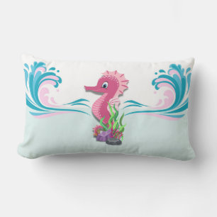 Rectangle Baby Seahorse   Coussin Lumbar rose