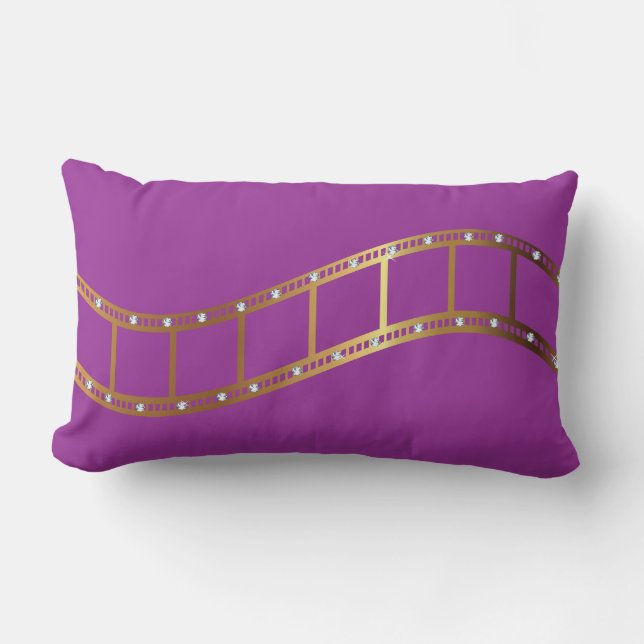 Rectangle Bande de film d'or avec Coussin de diamants (Recto)