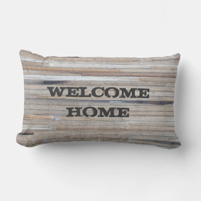 Rectangle Beau coussin de Barnwood - texte de personnaliser (Recto)