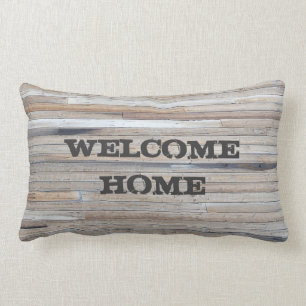 Rectangle Beau coussin de Barnwood - texte de personnaliser
